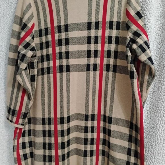 Kasper Plaid Cardigan Duster with Buckle Neck Closure Size 1X - Picture 5 of 8